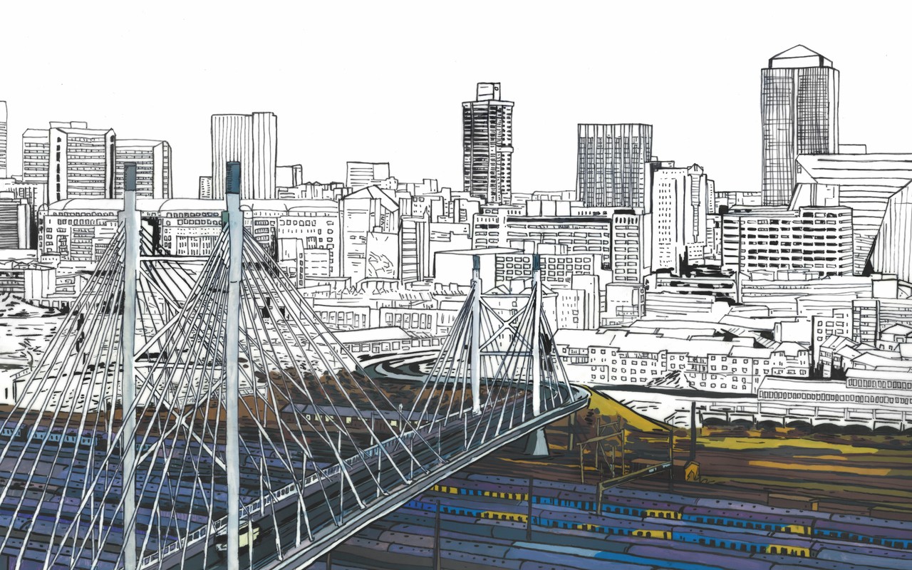 “Nelson Mandela Bridge, Johannesburg” by Adele Van Heerden.